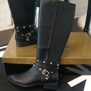 Brand new Thalia Sodi black studded boots
